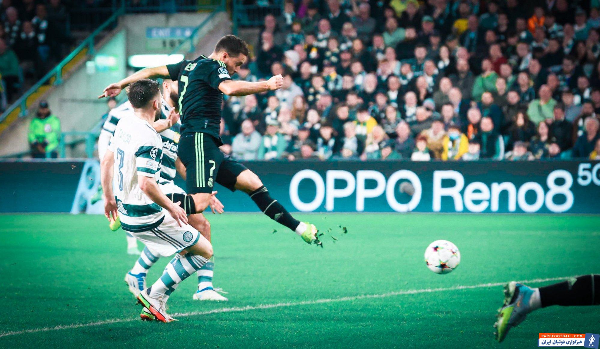 درخشش ادن هازارد با گلزنی برابر سلتیک در غیاب کریم بنزما