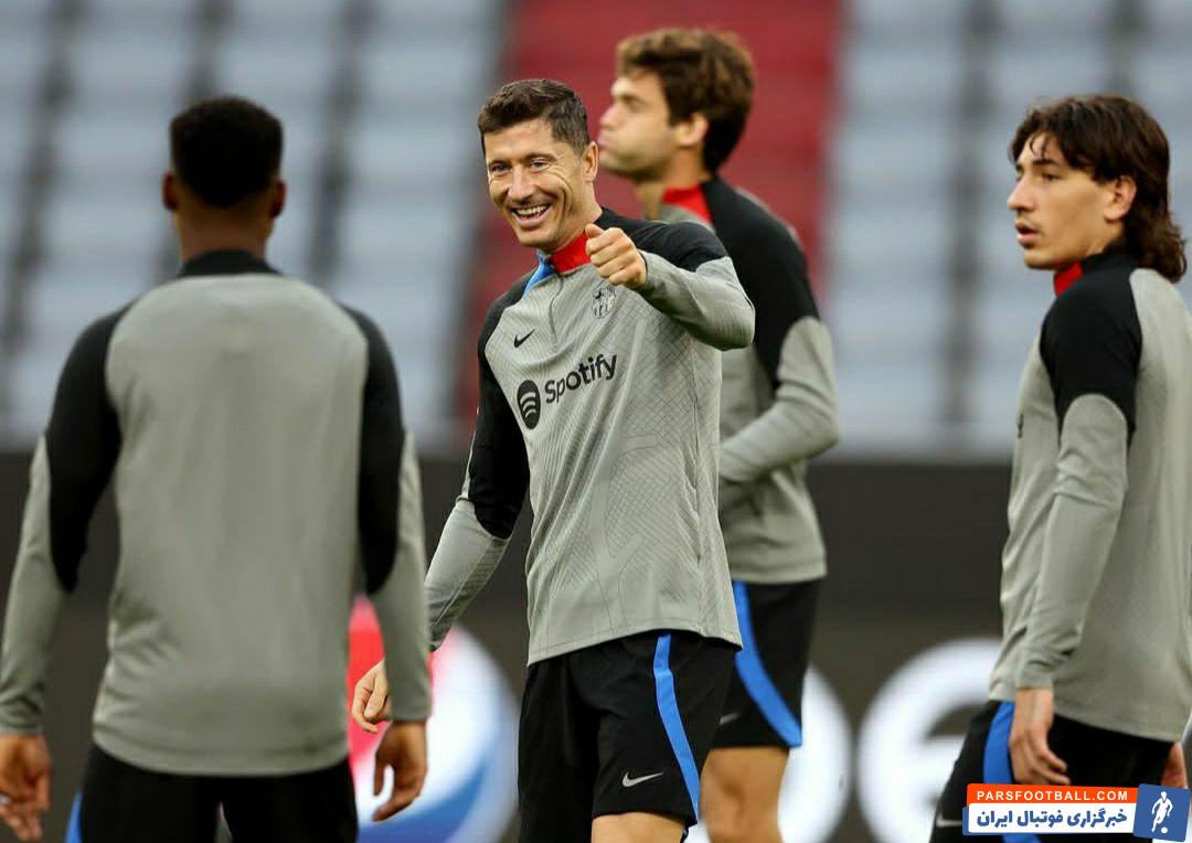 چهره خندان روبرت لواندوفسکی در ورزشگاه آلیانز آره نا