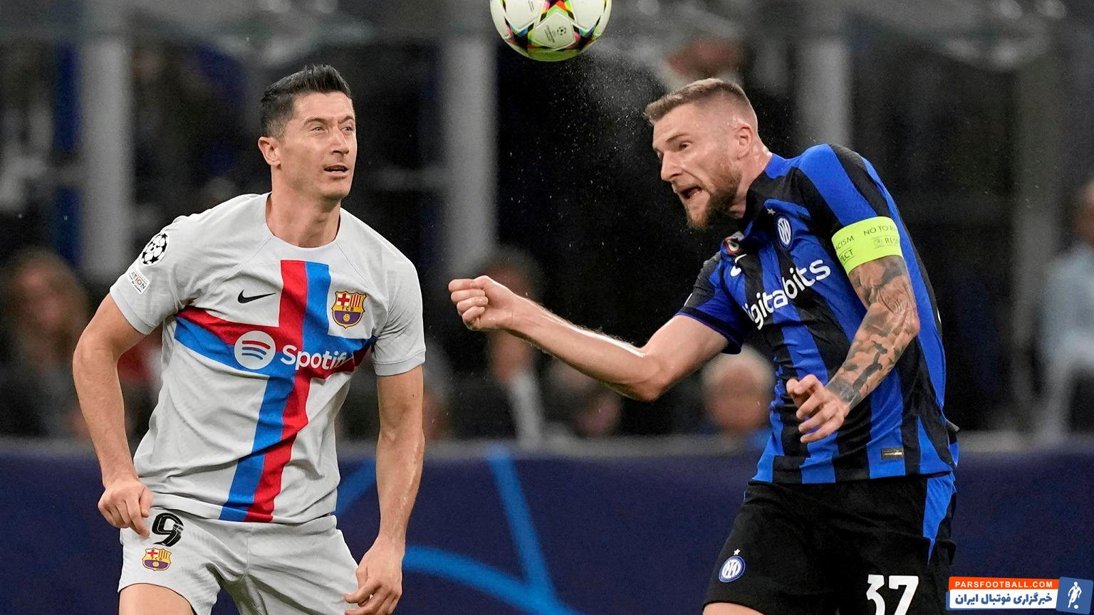 ناکامی روبرت لواندوفسکی در گلزنی در دیدار بارسلونا و اینتر