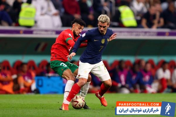 آنتوان گریزمان هافبک تیم ملی فوتبال فرانسه بهترین بازیکن دیدار مقابل مراکش شد