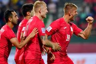 کوجو ؛ خوشحالی گل جوئل کوجو مهاجم قرقیزستان به شیوه بررسی VAR