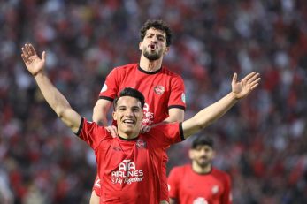 خوشحالی گل امیرحسین حسین‌زاده ستاره تراکتور پس از گل دومش برابر استقلال