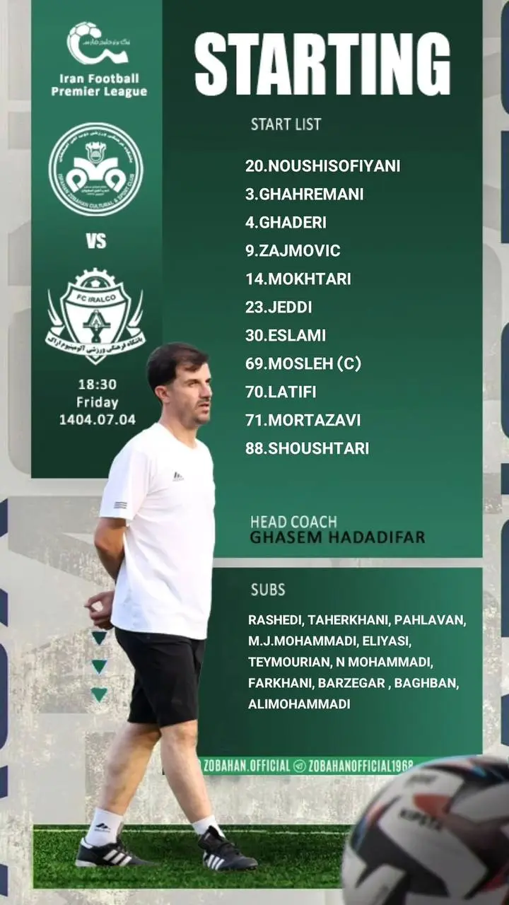 1-138 اعلام ترکیب دو تیم ذوب آهن و آلومینیوم