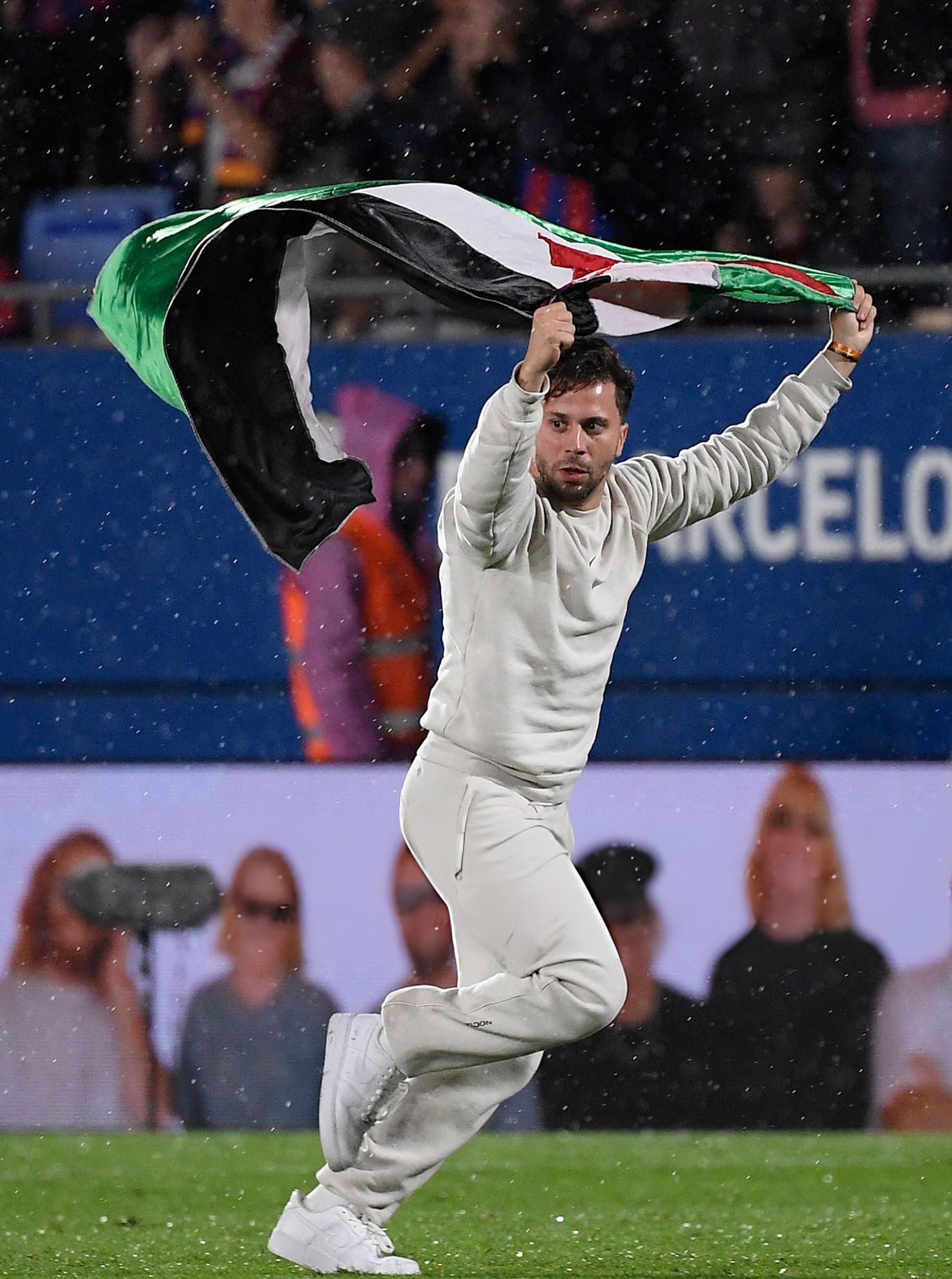 حمایت علنی از فلسطین در بارسلونا