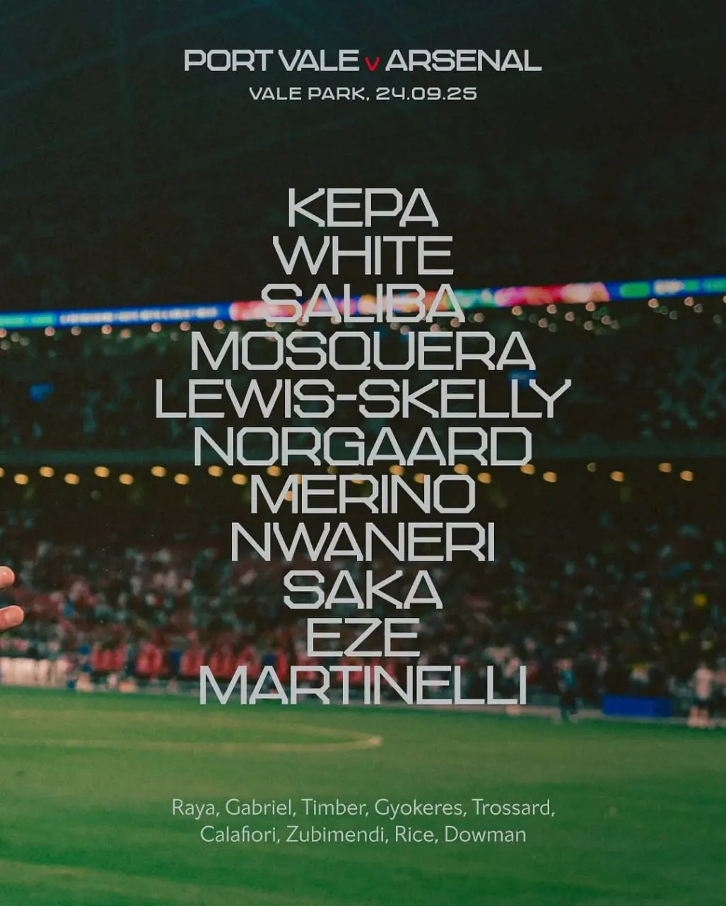 3-7 ترکیب آرسنال مقابل پورت وال اعلام شد