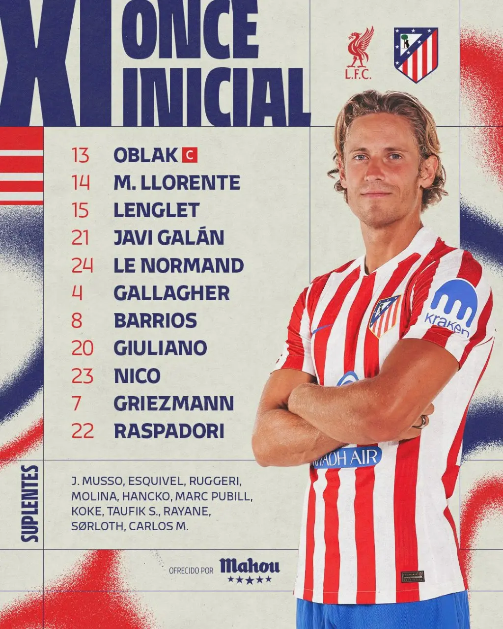 رونمایی از ترکیب دو تیم چلسی و اتلتیکو مادرید