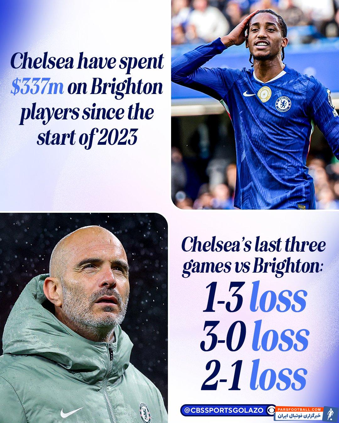 آمار سه برد از سه بازی اخیر برایتون مقابل چلسی