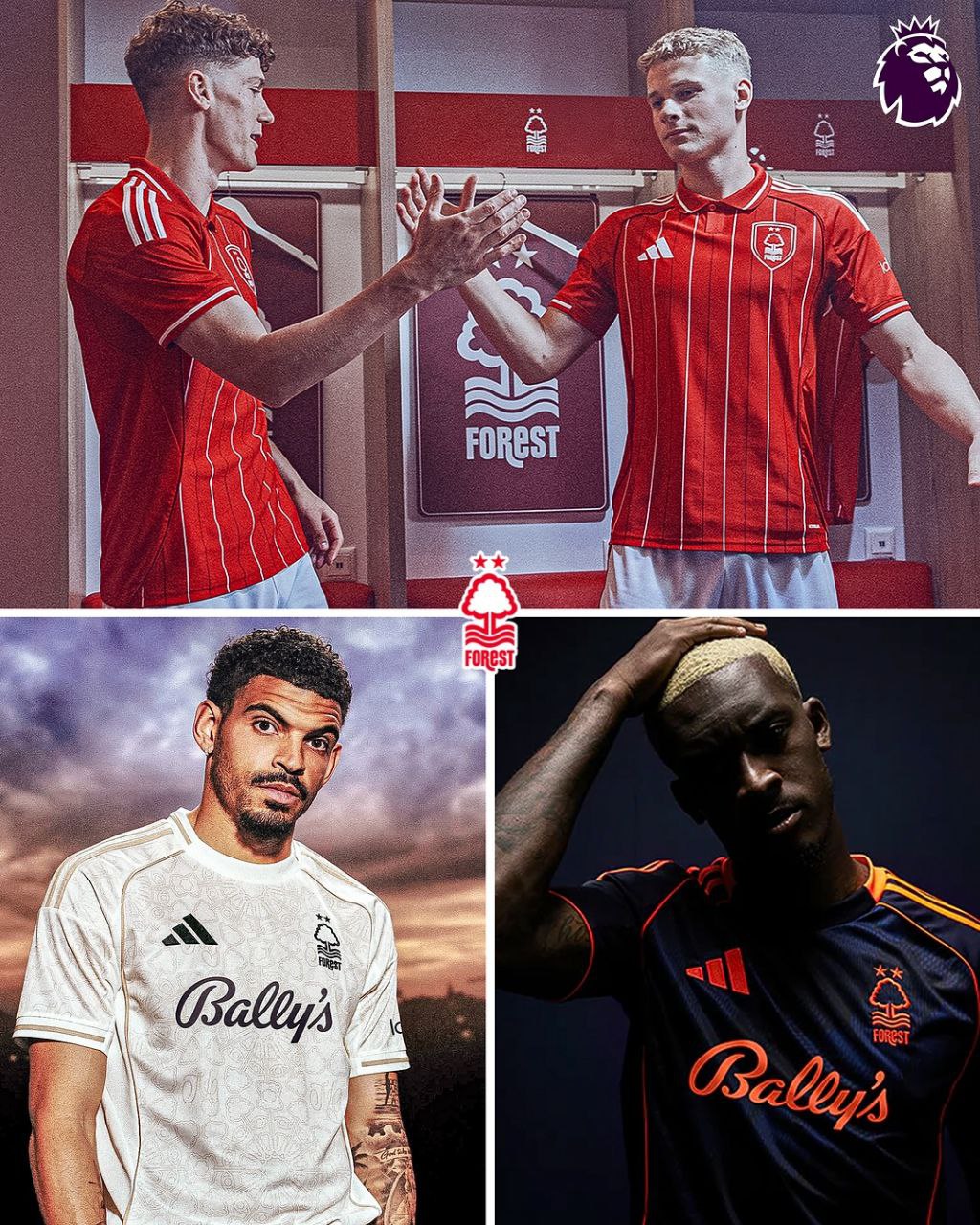 پیراهن اول تا سوم ناتینگهام فارست برای فصل ۲۶-۲۰۲۵