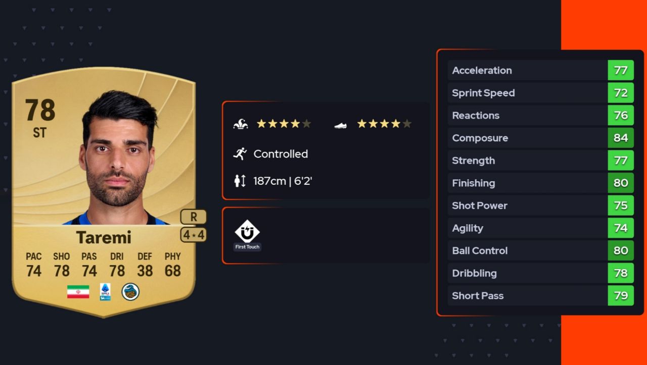 کارت مهدی طارمی در EA FC 26 