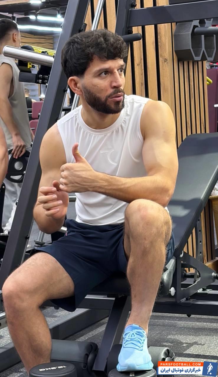 تمرینات انفرادی ماشاریپوف ستاره مصدوم استقلال و تیم ملی ازبکستان در سالن بدنسازی