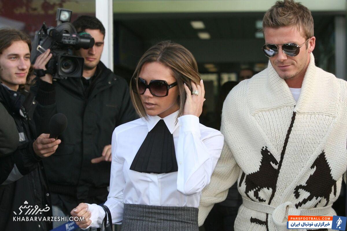 دیوید و ویکتوریا بکام در فرودگاه رم برای شرکت در مراسم عروسی تام کروز- 17 نوامبر 2006