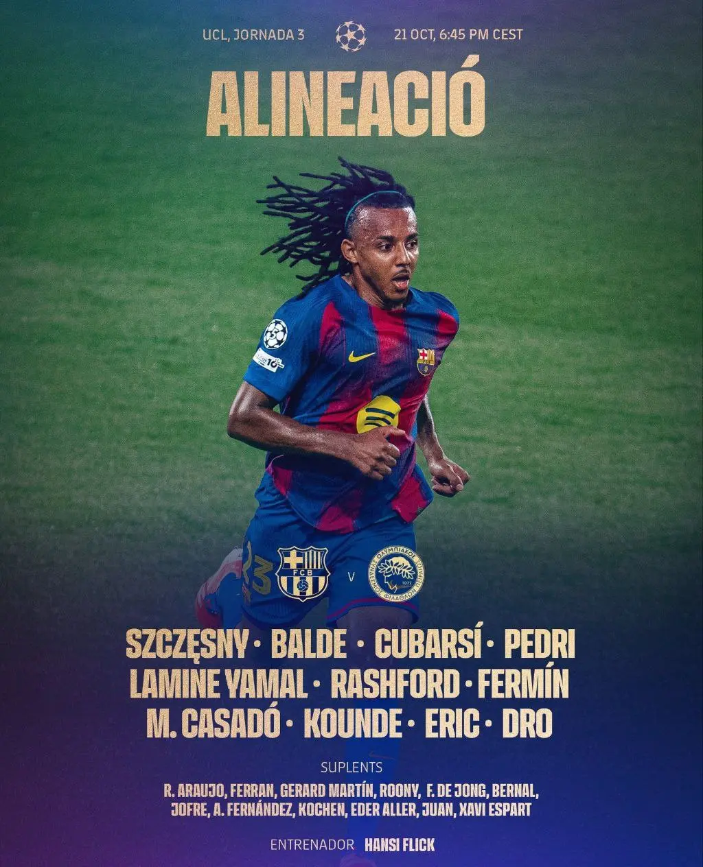 1-119 ترکیب بارسلونا مقابل المپیاکوس