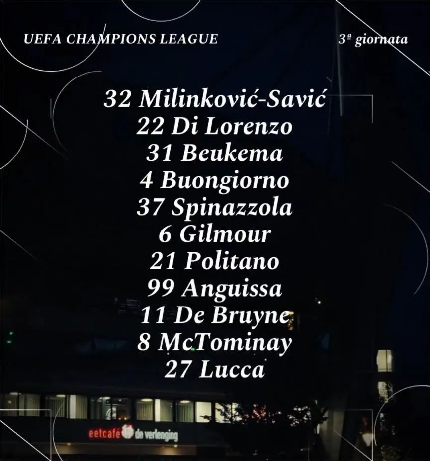 ترکیب ناپولی مقابل آیندهوون اعلام شد