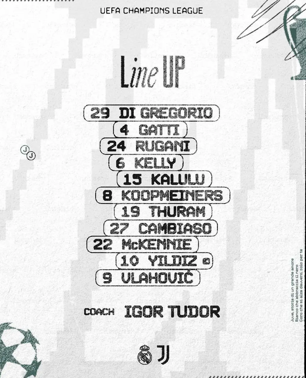 رونمایی از ترکیب دو تیم رئال مادرید و یوونتوس