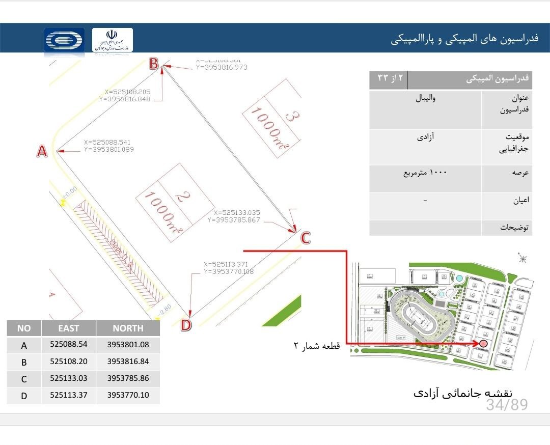 2123295_700-1 واگذاری ۱۰۰۰ متر زمین برای احداث کمپ تخصصی والیبال