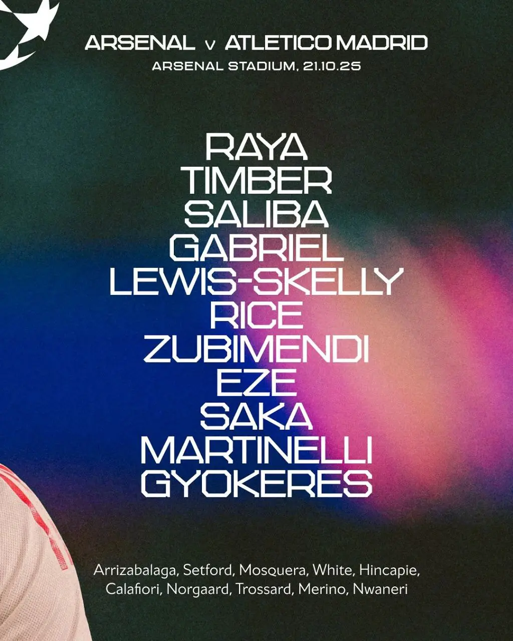 3-4 اعلام ترکیب دو تیم آرسنال و اتلتیکو مادرید