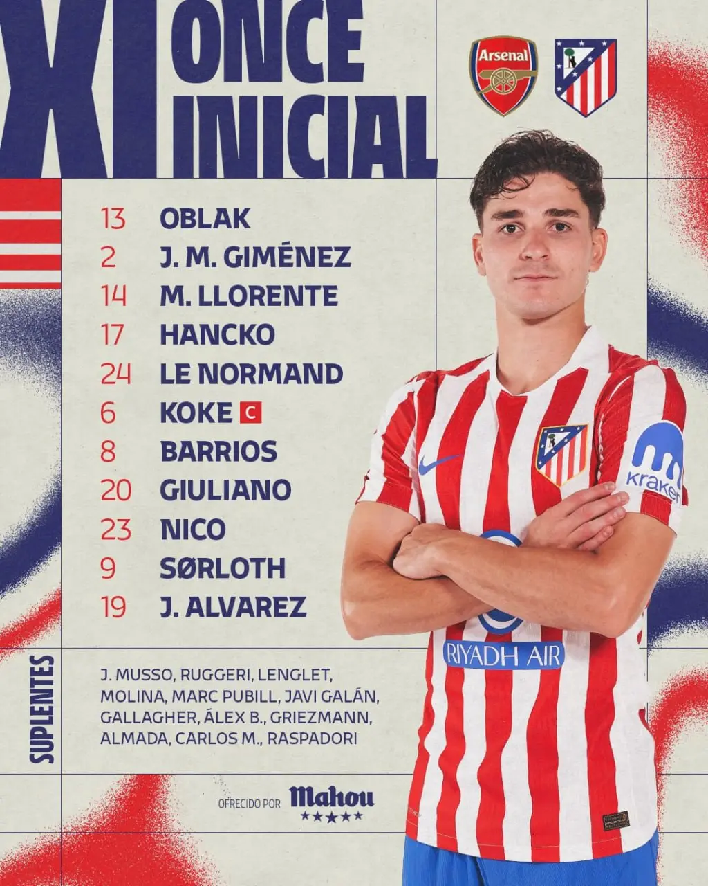 4-2 اعلام ترکیب دو تیم آرسنال و اتلتیکو مادرید