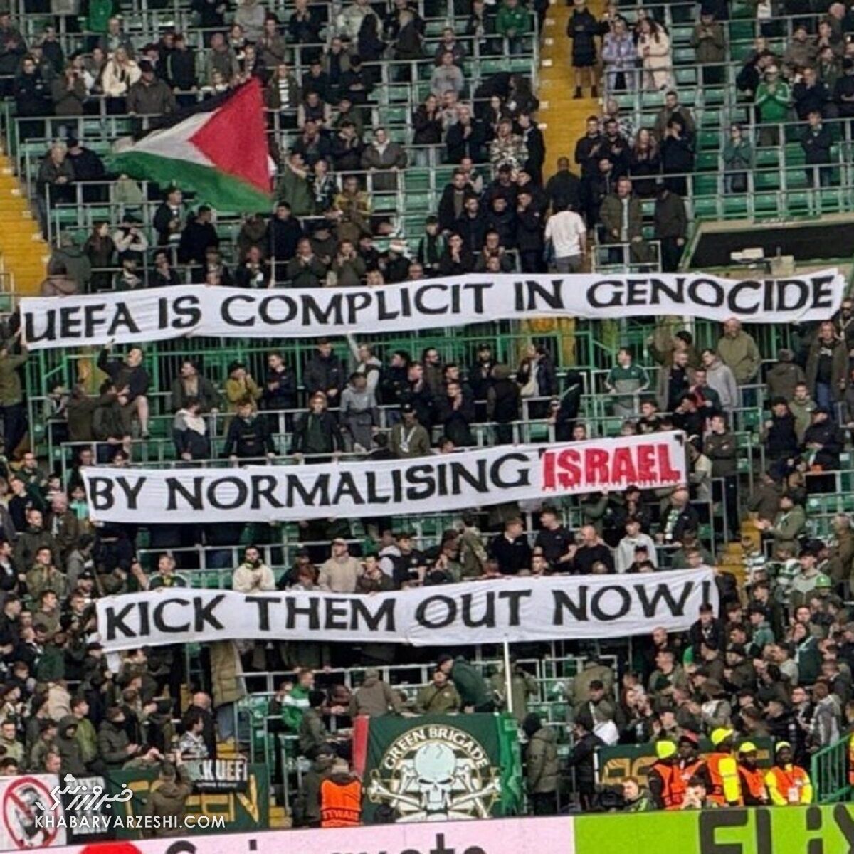 406352 حمله هواداران سلتیک به یوفا در حمایت از فلسطین