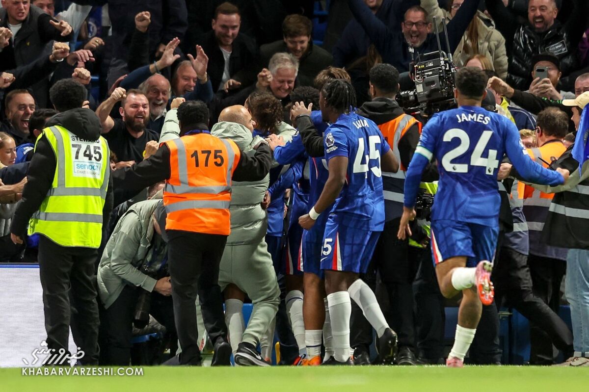 شادی انزو مارسکا بعد از گل دقیقه 95 چلسی به لیورپول