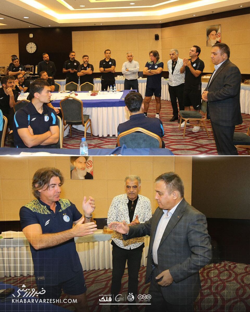 406684 دیدار تاجر نیا و ساپینتو قبل بازی