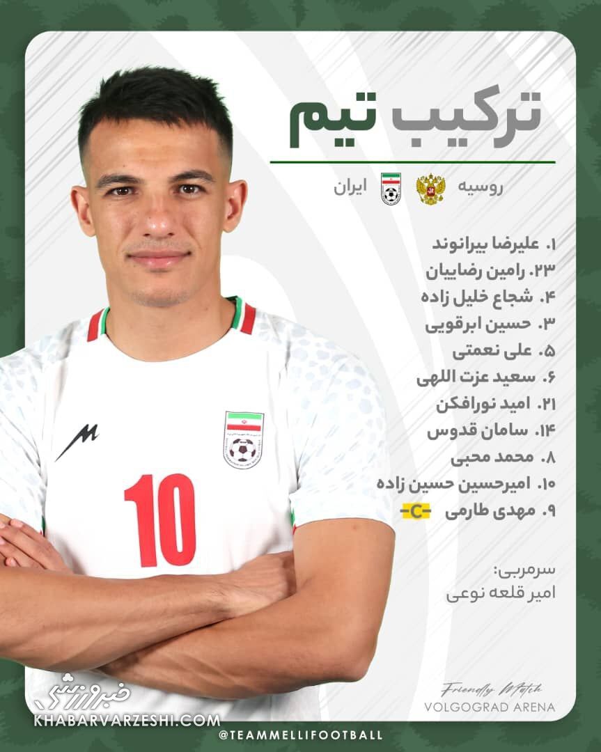 407241 ترکیب تیم ملی فوتبال ایران مقابل روسیه/ تغییرات قلعهنویی با حضور بازیکن جدید +عکس