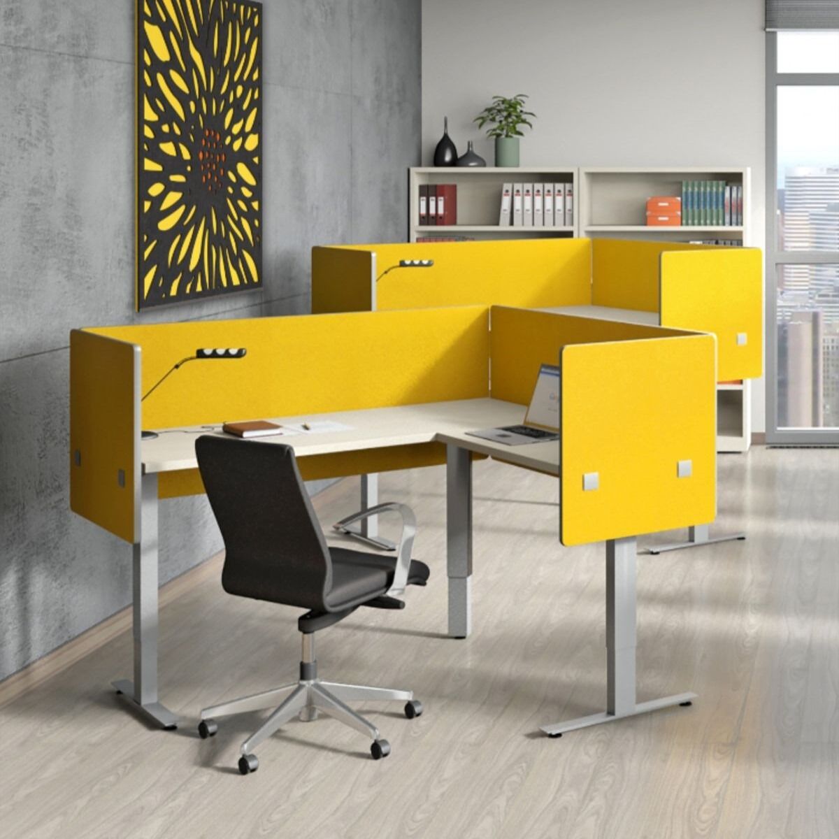 408470 هماهنگی رنگی پارتیشن اداری و مبلمان اداری