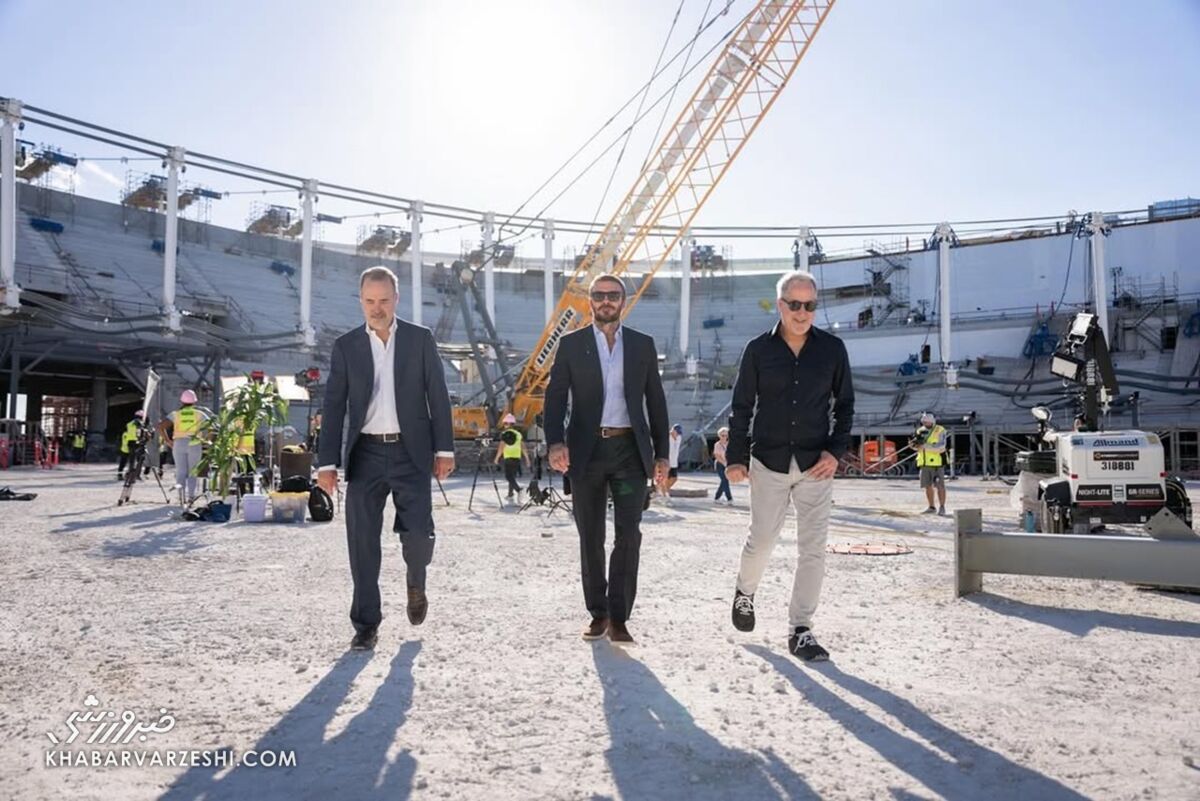 409161 دیوید بکام، خورخه و خوزه ماس در پارک آزادی میامی