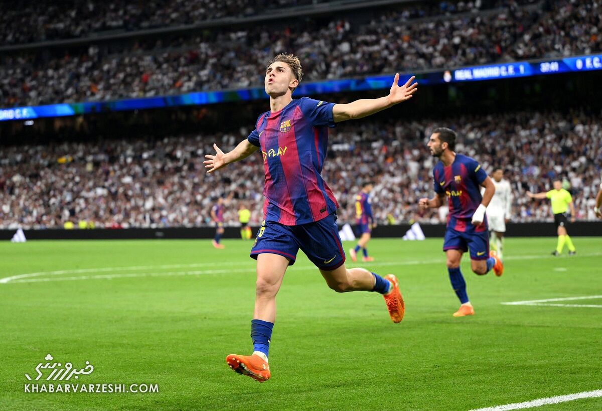 شادی گل فرمین لوپس در دیدار رئال مادرید مقابل بارسلونا