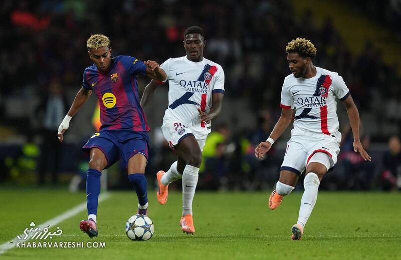 4510863 پیروزی بزرگ پاریسنژرمن مقابل بارسلونا در دقایق پایانی