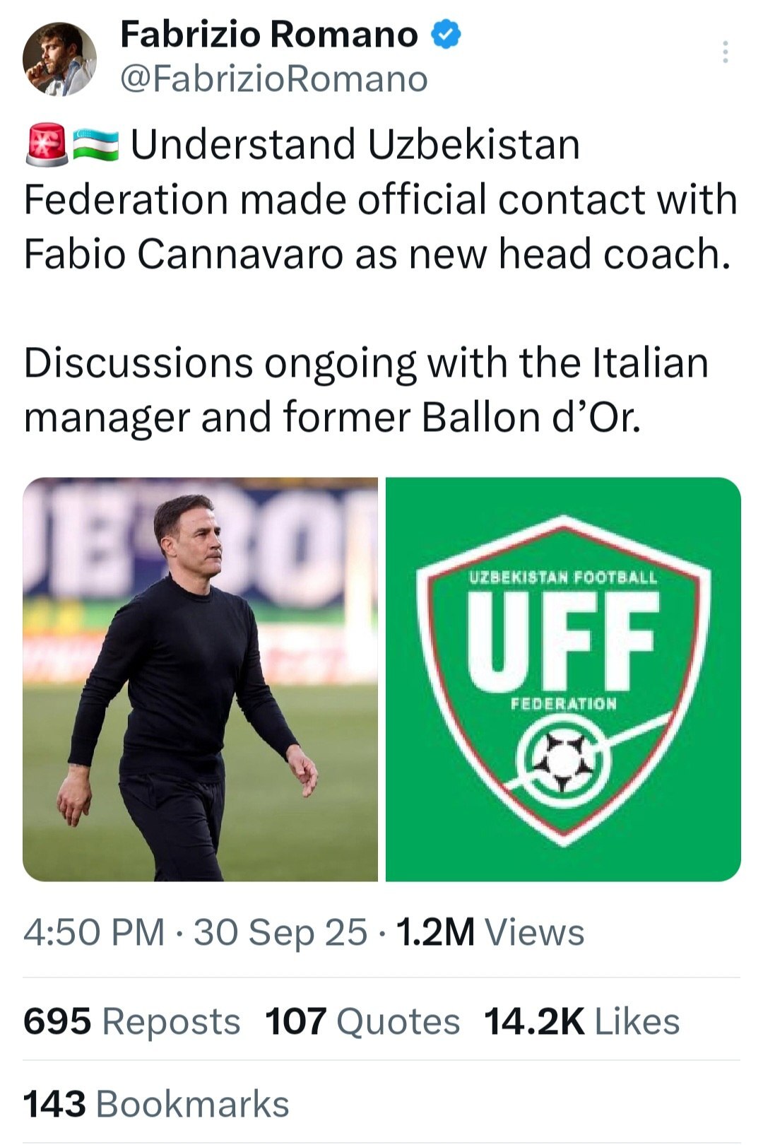 برنده پیشین توپ طلا گزینه هدایت هدایت تیم ملی فوتبال ازبکستان