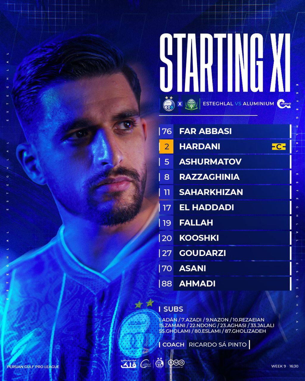 عکس از ترکیب استقلال مقابل آلومینیوم اراک