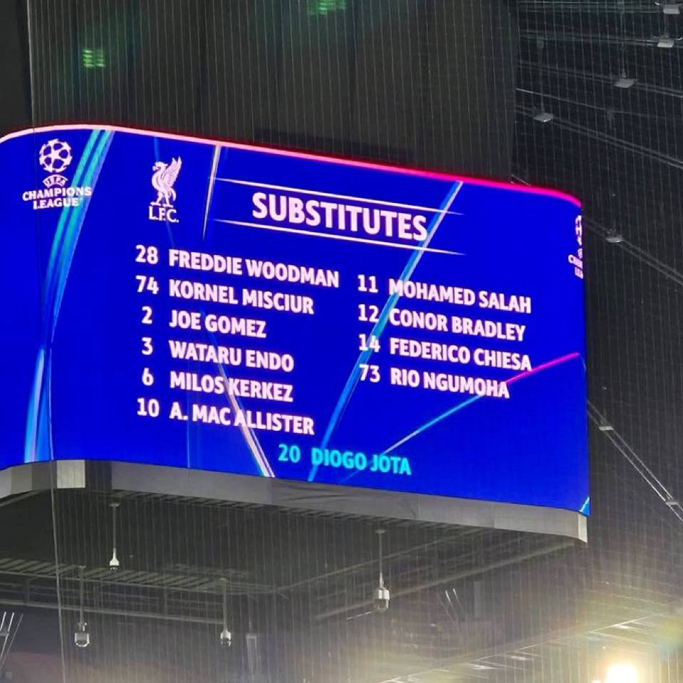 دیوگو ژوتا - بازیکنان تعویضی لیورپول