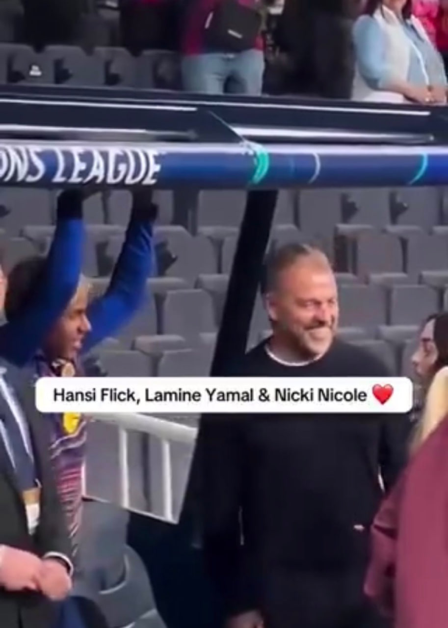 گپ زدن نیکی نیکول با هانسی فلیک پس از بوسه یامال