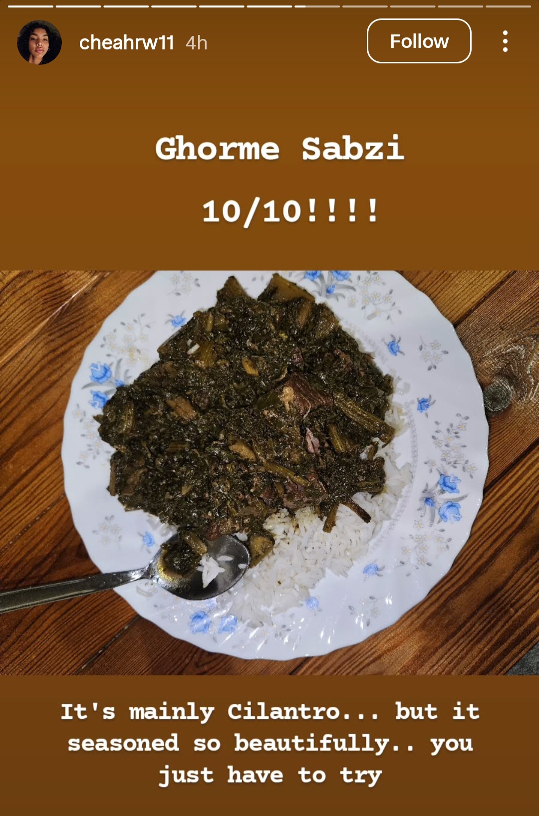 screenshot_20251030_014553_instagram استوری چیا ریل ویتسیت از غذاهای ایرانی - خورشت کرفس