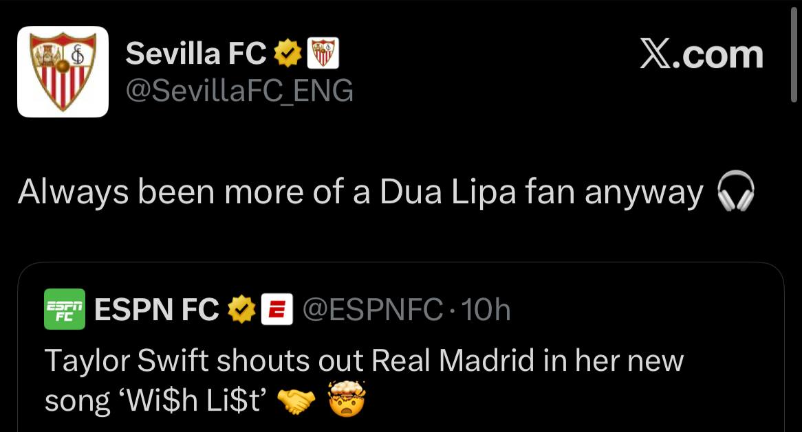 sevilla-post_7013 واکنش باشگاه سویا به رئال مادرید و تیلور سوئیفت