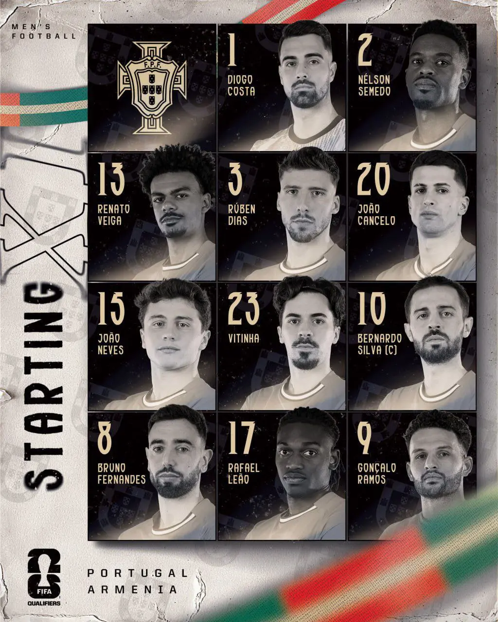 1-69 اعلام ترکیب پرتغال مقابل ارمنستان