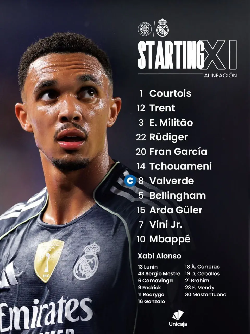 ترکیب رئال مادرید مقابل خیرونا