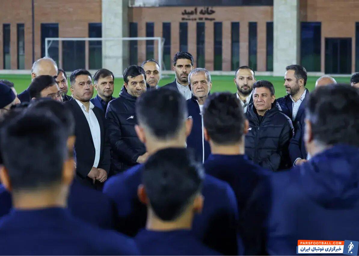 حضور علی خطیر و حجت کریمی در ملاقات مسعود پزشکیان با ملیپوشان