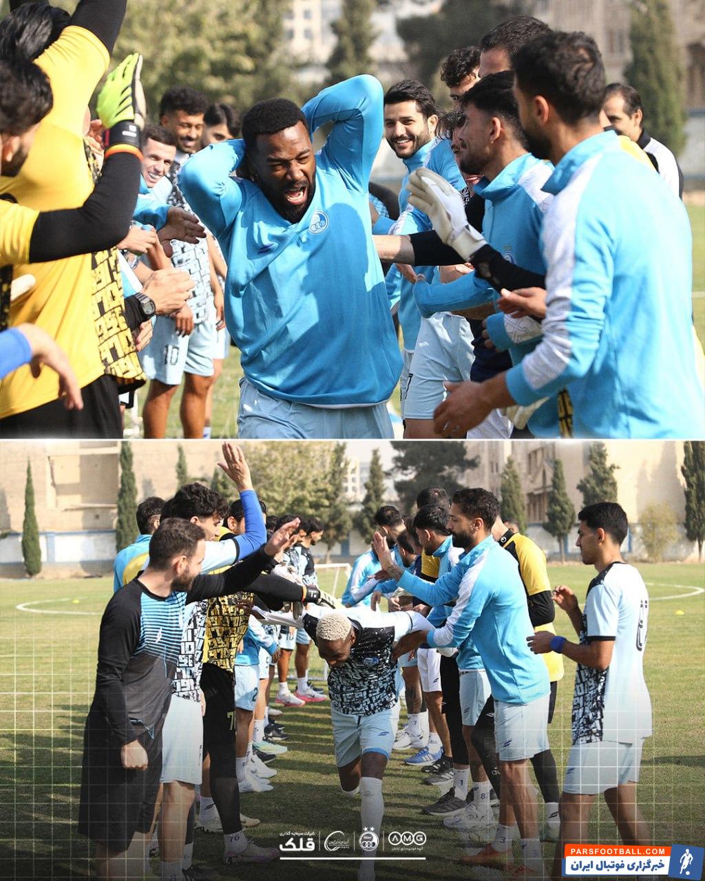 تشکیل تونل توسط بازیکنان استقلال برای خوشامدگویی به نازون و جنپو