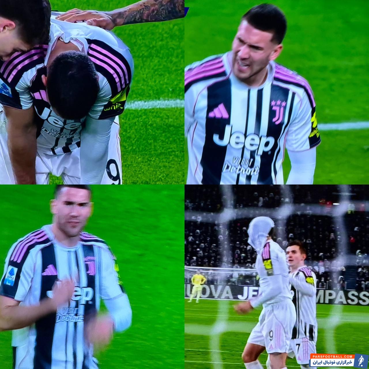 اشک های ولاهوویچ پس از مصدومیت در دیدار یوونتوس برابر کالیاری