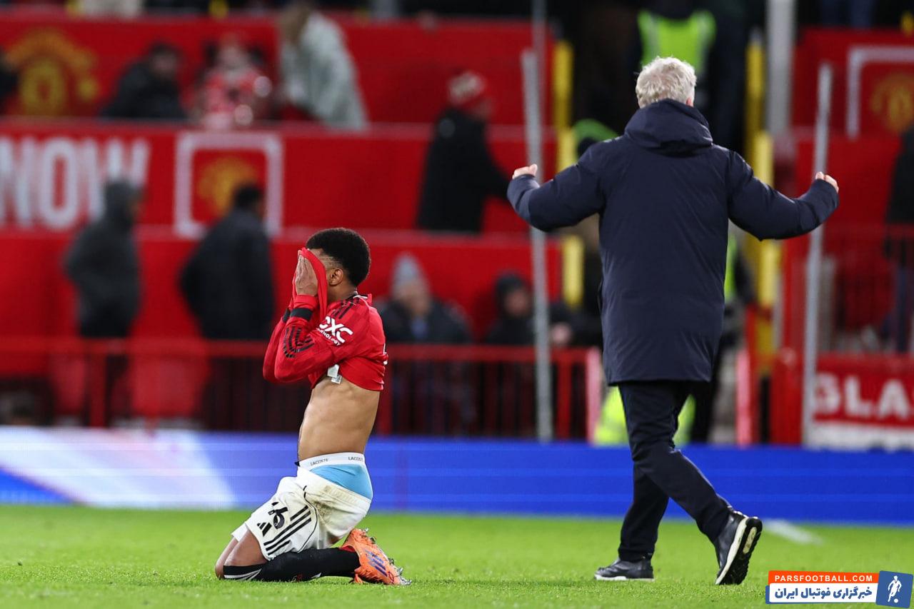 مشت های گره کرده دیوید مویس پس از برد اورتون برابر منچستریونایتد