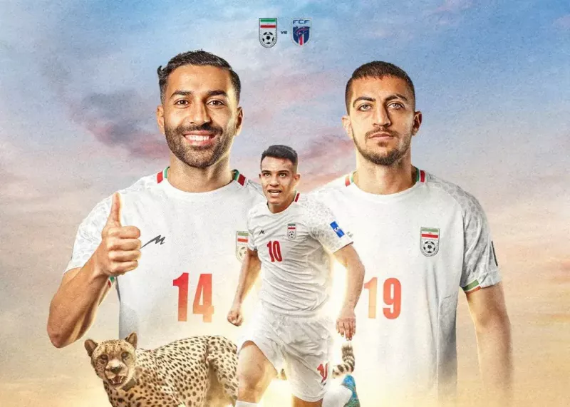 قرار گرفتن سه بازیکن تیم ملی ایران روی پوستر فدراسیون فوتبال برای دیدار مقابل کیپ‌ورد