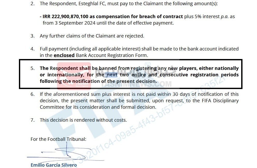 14040923125242653350332910-1 استقلال , جلالالدین ماشاریپوف , سازمان لیگ فوتبال ایران , فدراسیون فوتبال ,