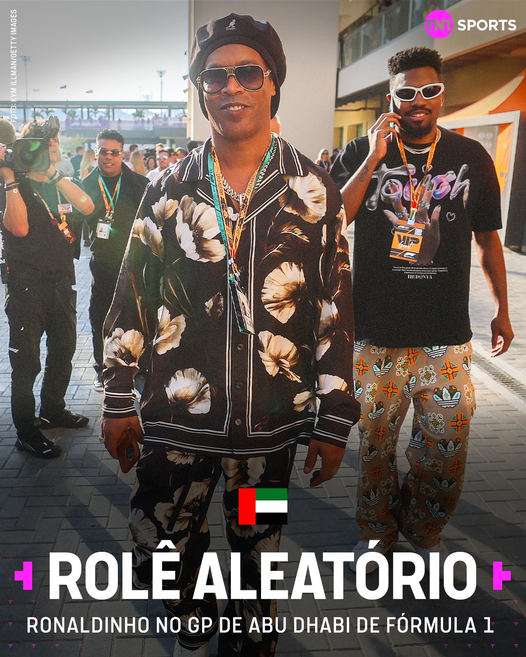 تیپ خاص رونالدینیو در فینال گرندپری ابوظبی