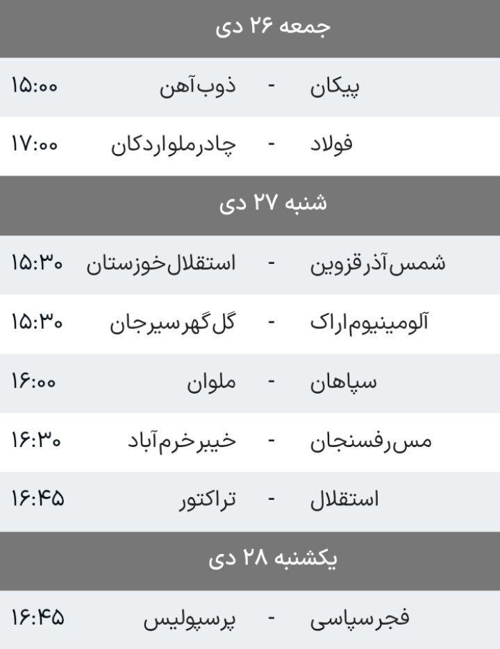 هفته شانزدهم لیگ برتر فوتبال