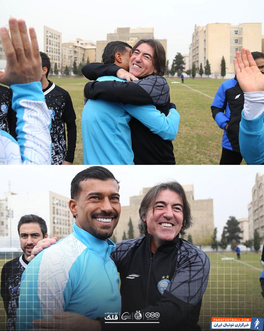 رامین رضاییان و ریکاردو ساپینتو در تمرین دیروز استقلال باهم آشتی کردند