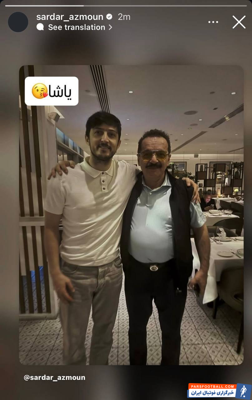 سردار آزمون با انتشار عکسی از خودش کنار مالک تراکتور خطاب به زنوزی: یاشا