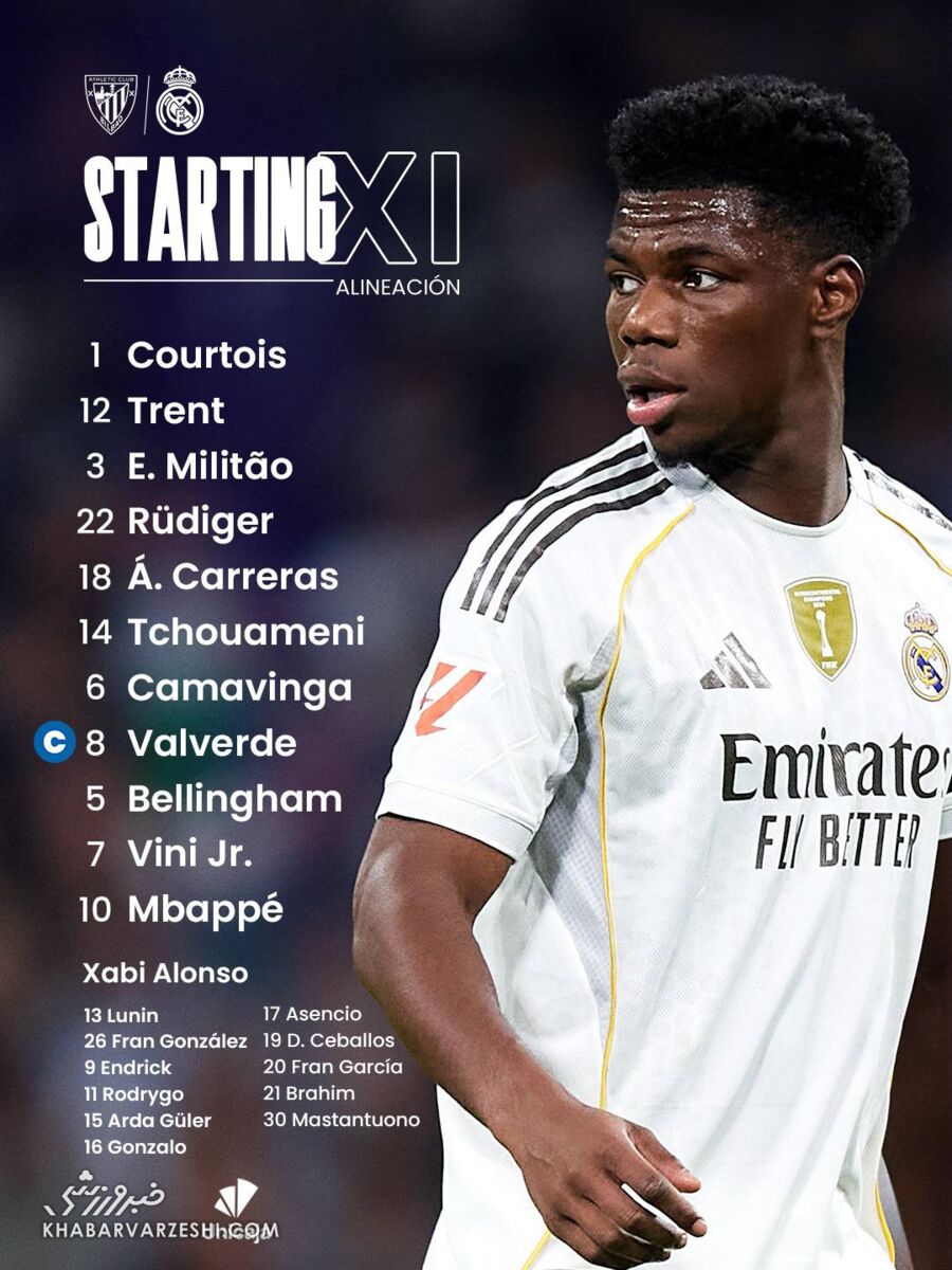 414510 ترکیب رئال مادرید مقابل اتلتیکو بیلبائو اعلام شد +عکس