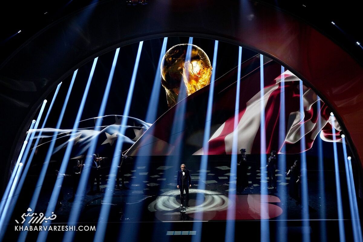 414936 اجرای آندرئا بوچلی در مراسم قرعهکشی جامجهانی ۲۰۲۶