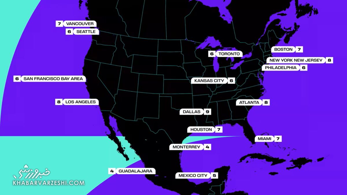 415031 محل استادیومهای جام جهانی 2026